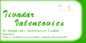 tivadar valentovics business card